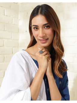 Fabindia - Purple Adjustable Cocktail Ring