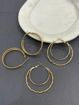 Niska - Gold-Plated Large Circular Hoop Earrings (Pack Of 2)
