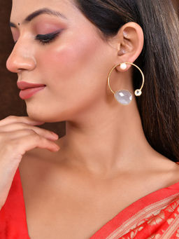 Silvermerc Designs - Grey Circular Hoop Earrings for Classic Look