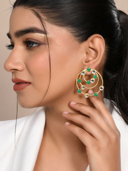 Silvermerc Designs - Green Gold Plated Drop Earrings