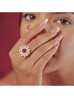 Srikala - Pink and White Centric Ring
