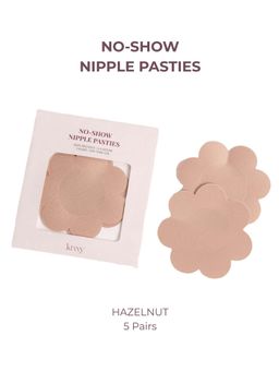 Krvvy - Beige No-Show Women Disposable Sweat Proof Nipple Covers (5 Pairs)