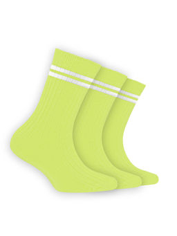 Footprints - Bamboo Anti-Odour Ribbed Socks For Kids Neon (Pack of 3)
