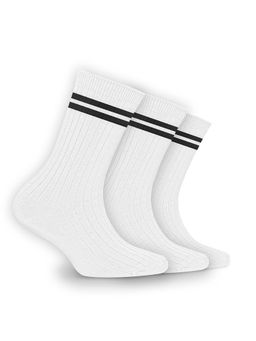 Footprints - Bamboo Anti-Odour Ribbed Socks For Kids White (Pack of 3)