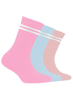 Footprints - Bamboo Anti-Odour Ribbed Socks For Kids Multi-Color (Pack of 3)