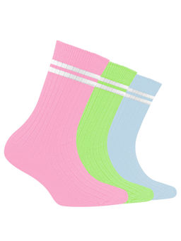 Footprints - Bamboo Anti-Odour Ribbed Socks For Kids Multi-Color (Pack of 3)