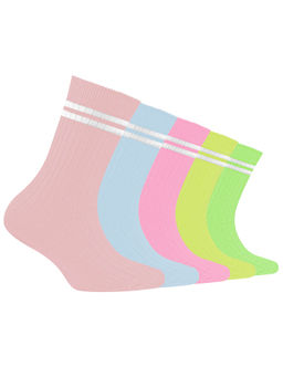 Footprints - Bamboo Anti-Odour Ribbed Socks For Kids Multi-Color (Pack of 5)