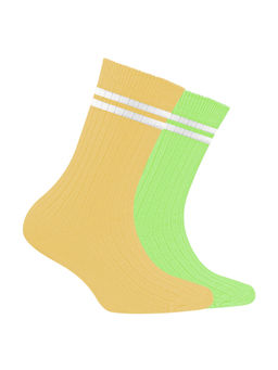 Footprints - Bamboo Anti-Odour Ribbed Socks For Kids Multi-Color (Pack of 2)