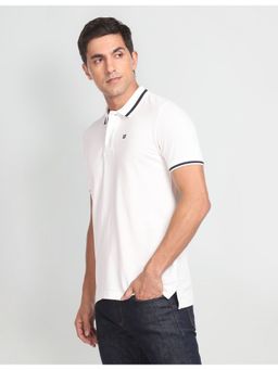Arrow Sports - Striped Collar Pique Polo Shirt