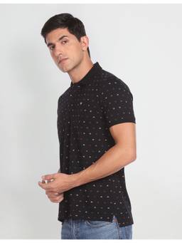 Arrow Sports - Geometric Compact Cotton Polo Shirt