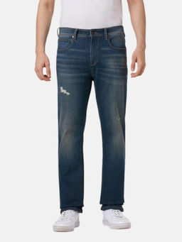 Pepe Jeans - Blue Straight Fit Mid Rise Powerflex Men Jeans
