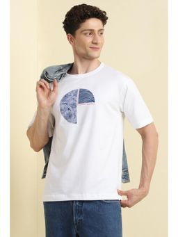 Allen Solly - Men White Graphic Print Crew Neck T-shirt