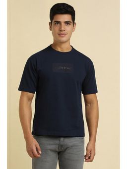 Allen Solly - Men Navy Blue Crew Neck T-shirt