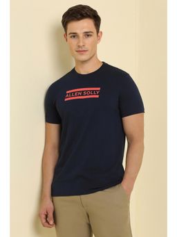 Allen Solly - Men Navy Blue Crew Neck T-shirt