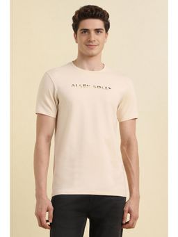 Allen Solly - Men Beige Crew Neck T-shirt