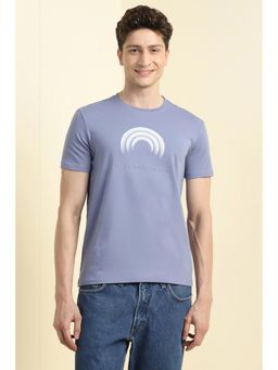 Allen Solly - Men Grey Graphic Print Crew Neck T-shirt