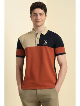 Allen Solly - Men Multi-Color Patterned Polo T-shirt