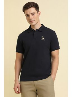 Allen Solly - Men Black Solid Polo T-shirt