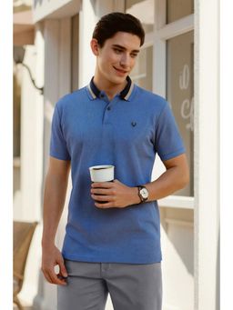 Allen Solly - Men Blue Solid Polo T-shirt