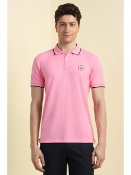 Allen Solly - Men Pink Solid Polo T-shirt