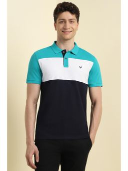 Allen Solly - Men Multi-Color Patterned Polo T-shirt