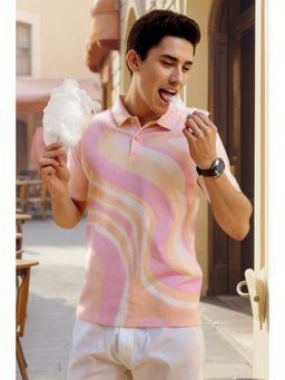 Allen Solly - Men Pink Print Polo T-shirt