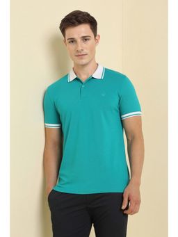 Allen Solly - Men Blue Solid Polo T-shirt