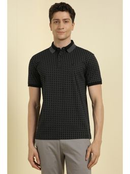 Allen Solly - Men Black Printed Polo T-shirt