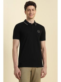Allen Solly - Men Black Solid Polo T-shirt