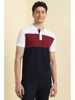 Allen Solly - Men Multi-Color Patterned Polo T-shirt