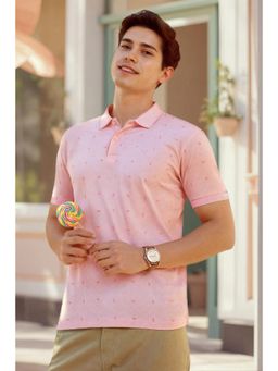 Allen Solly - Men Pink Printed Polo T-shirt