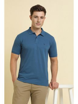 Allen Solly - Men Blue Solid Polo T-shirt