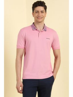 Allen Solly - Men Pink Textured Polo T-shirt