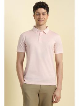 Allen Solly - Men Pink Solid Polo Neck T-shirt