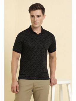Allen Solly - Men Black Print Polo Printed T-shirts