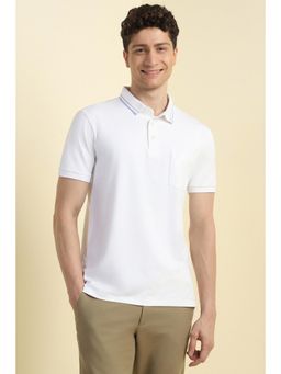 Allen Solly - Men White Solid Polo T-shirt