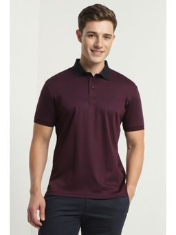 Allen Solly - Men Wine Print Polo Printed T-shirts