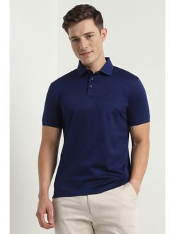 Allen Solly - Men Navy Blue Printed Polo T-shirt