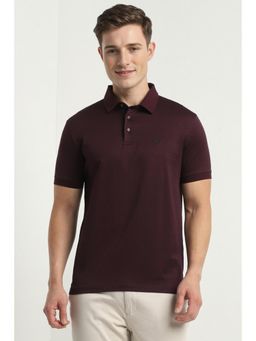 Allen Solly - Men Maroon Printed Polo T-shirt