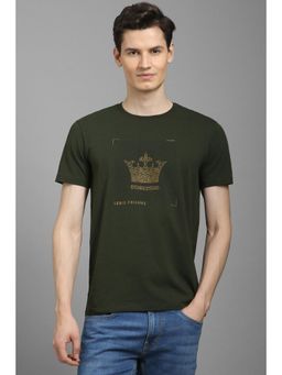 Louis Philippe - Men Green Crew Neck T-shirt