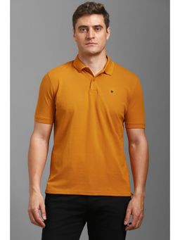 Louis Philippe - Men Orange Solid Polo T-shirt