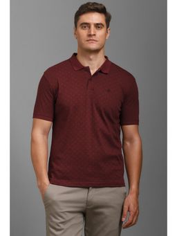 Louis Philippe - Men Maroon Printed Polo T-shirt