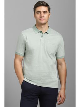 Louis Philippe - Men Green Printed Polo T-shirt