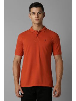 Louis Philippe - Men Orange Solid Polo T-shirt