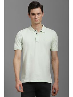 Louis Philippe - Men Green Solid Polo T-shirt