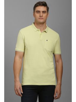Louis Philippe - Men Green Solid Polo T-shirt