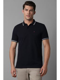 Louis Philippe - Men Black Solid Polo T-shirt