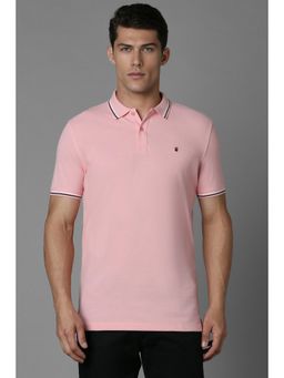 Louis Philippe - Men Pink Solid Polo T-shirt