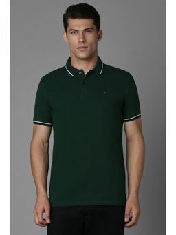 Louis Philippe - Men Green Solid Polo T-shirt