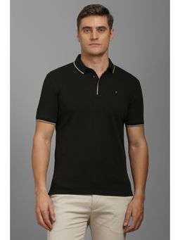 Louis Philippe - Men Black Solid Polo T-shirt